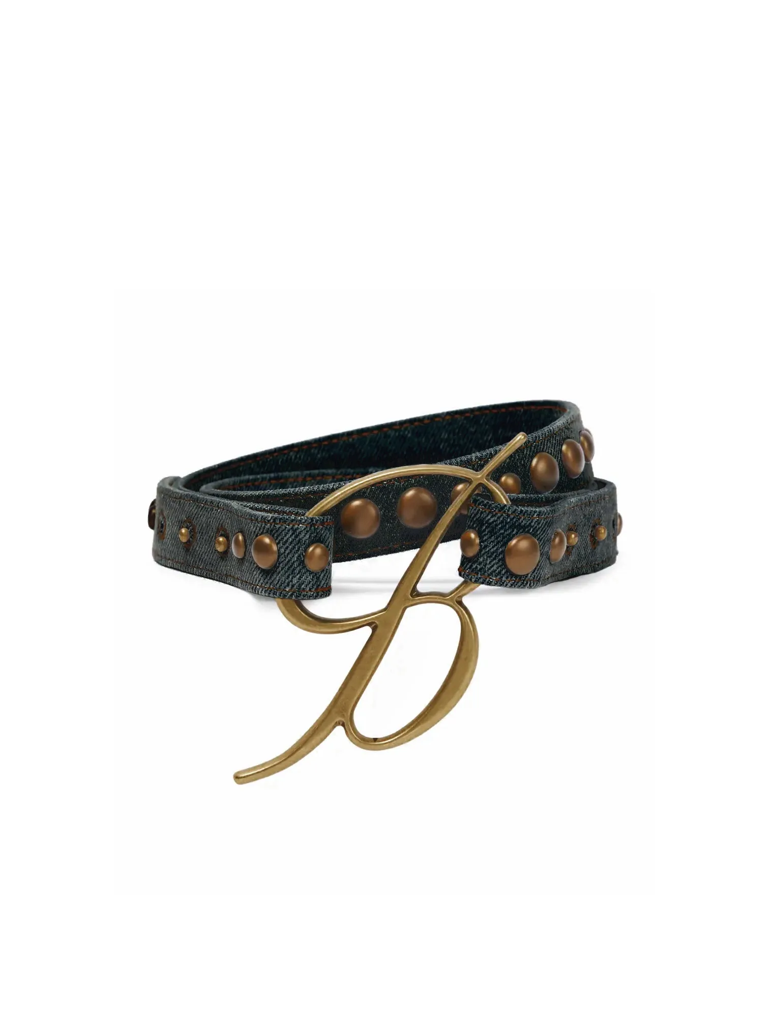 Dark Denim Embellished Belt Mo Lo