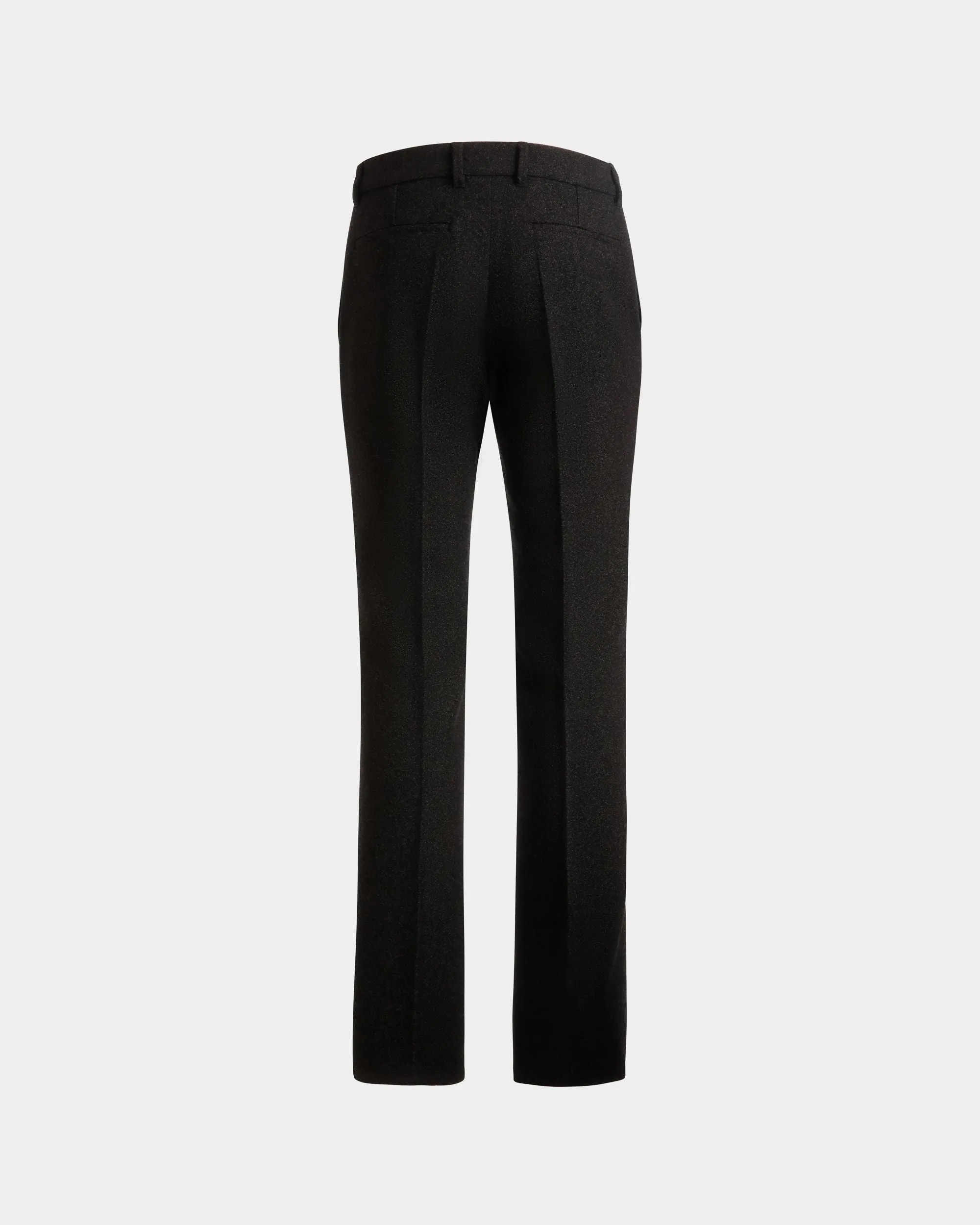 Dark Grey Wool Pleated Pants for Men