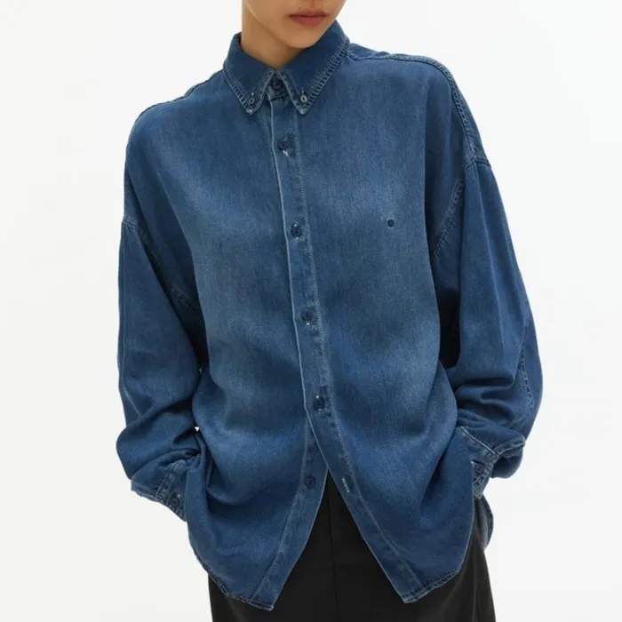 Unisex Denim Street Style Shirt