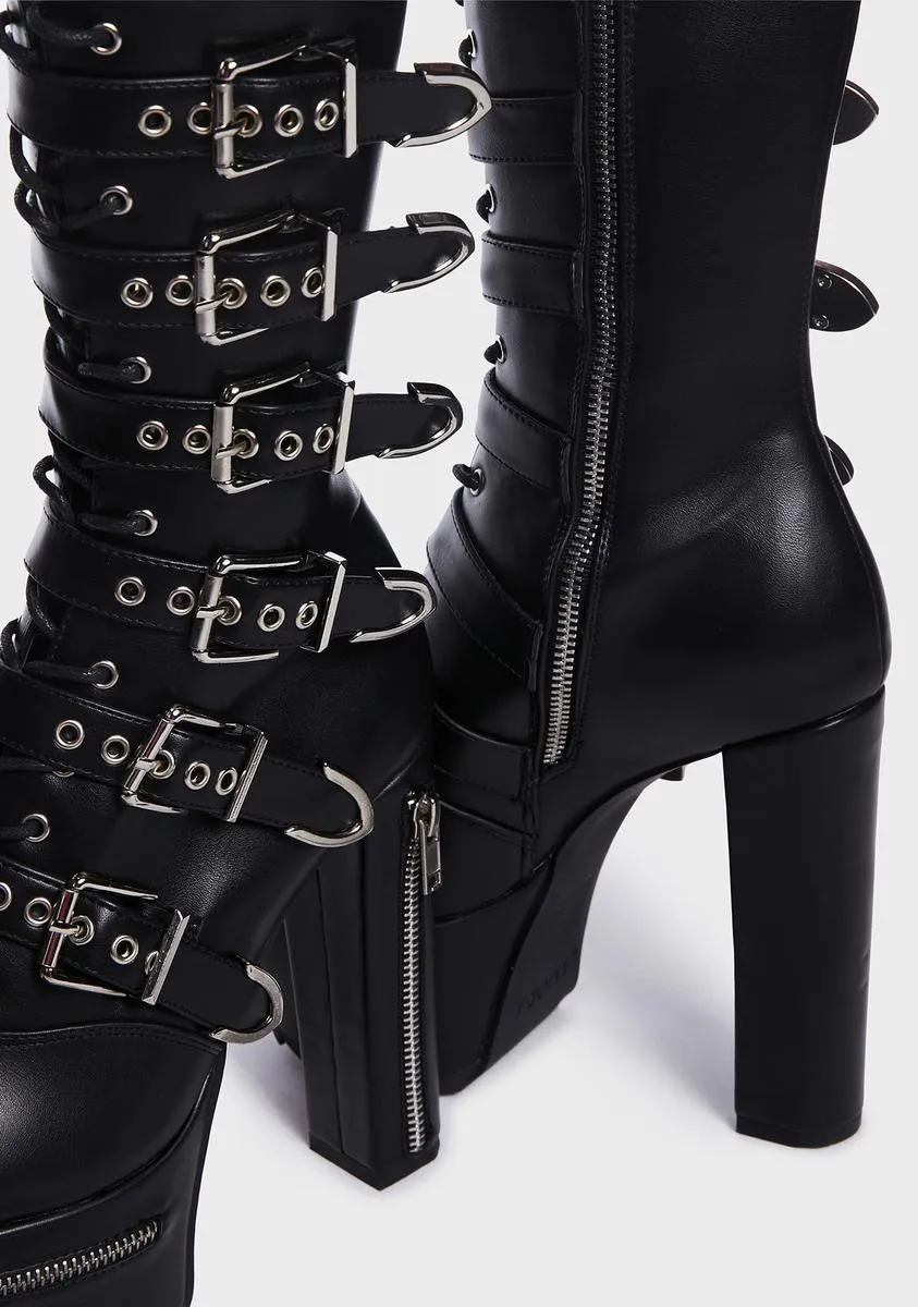 Detained Mid-Calf Buckle Boots