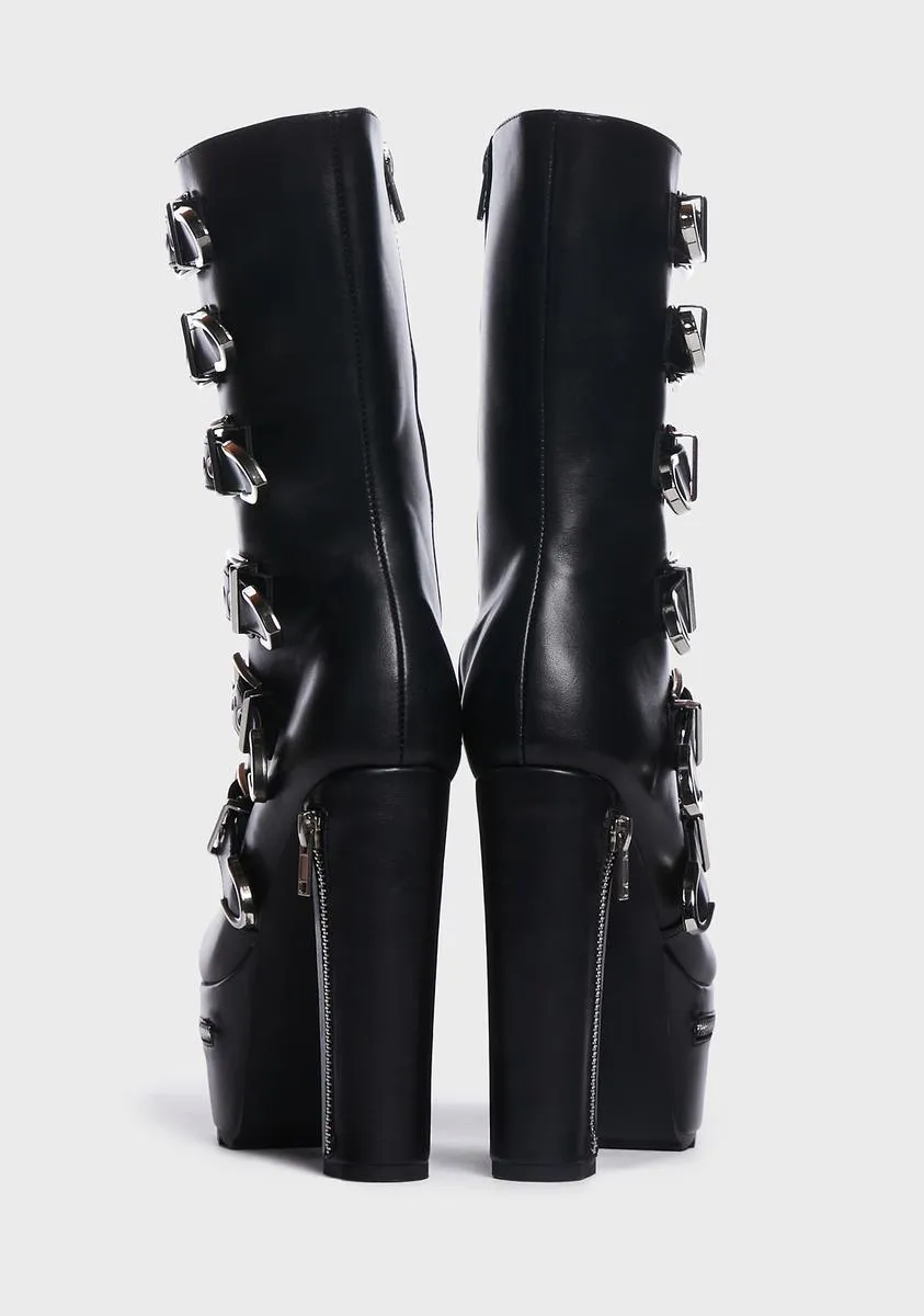 Detained Mid-Calf Buckle Boots