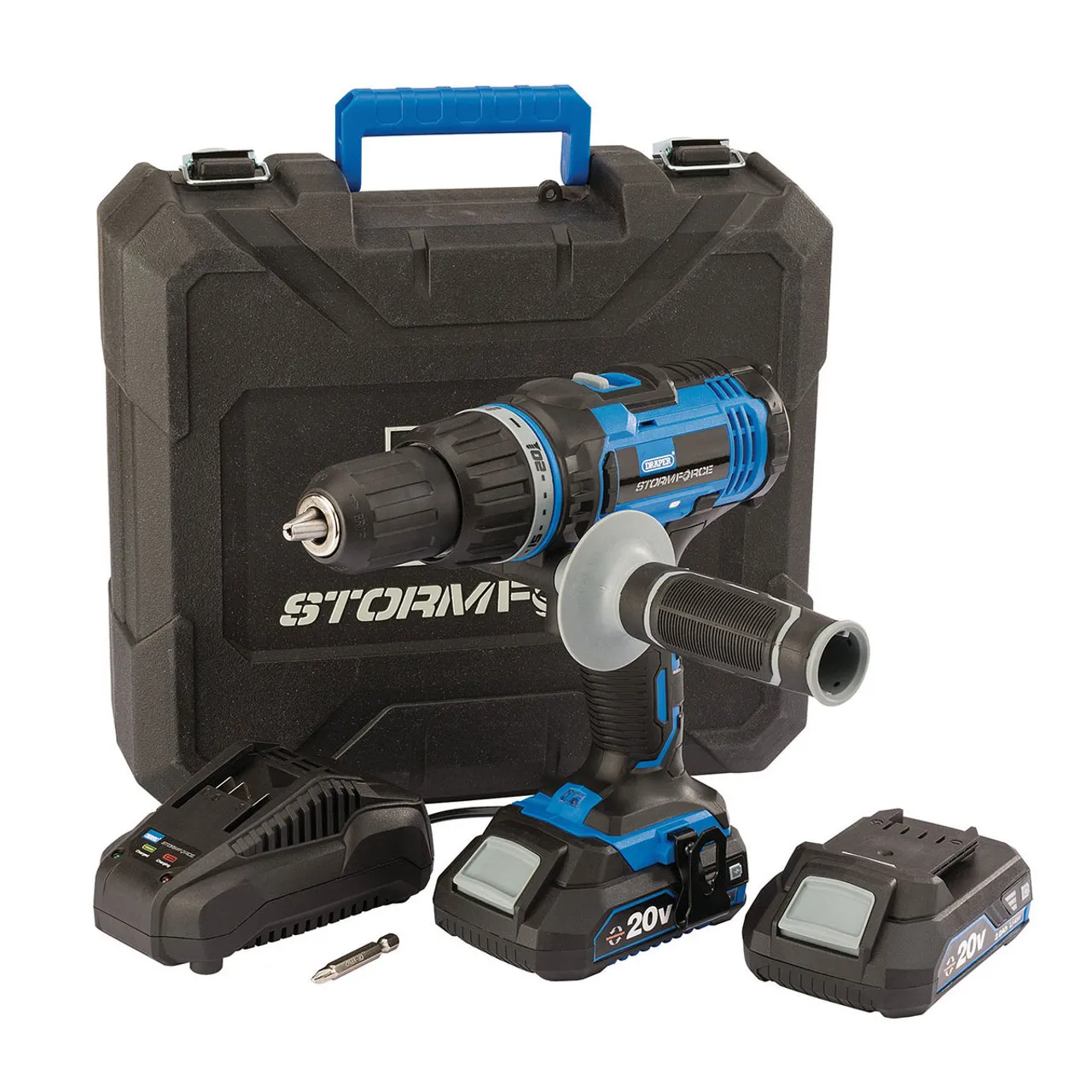 Draper 89523 20V Storm Force Combi Drill (2 x 2.0Ah Batteries)