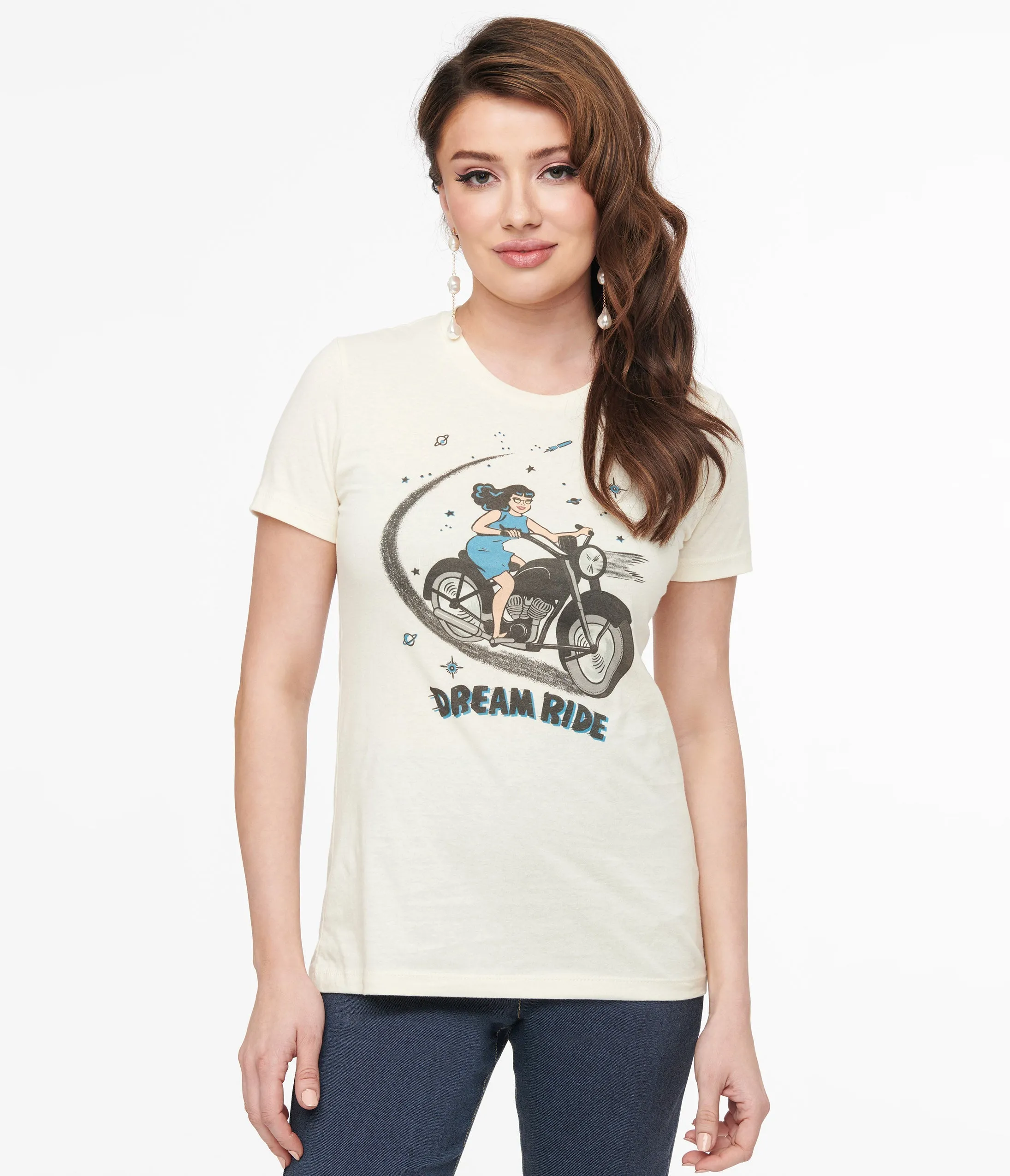 Fitted Graphic Tee Dream Ride Cotton