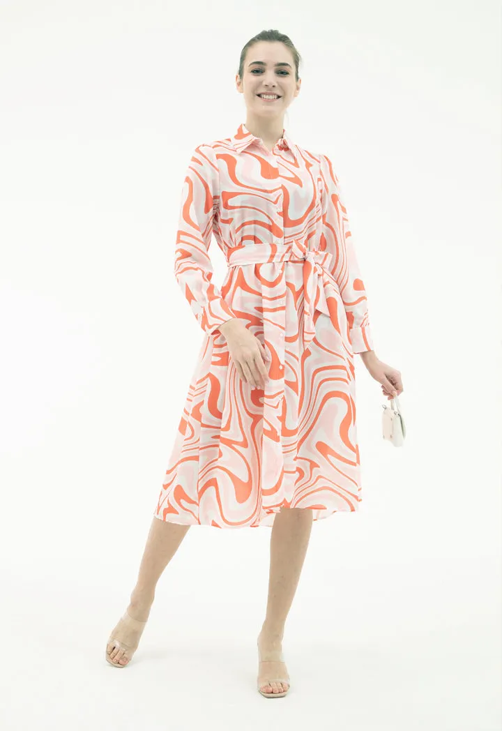 Artistic All-Over Print Dress