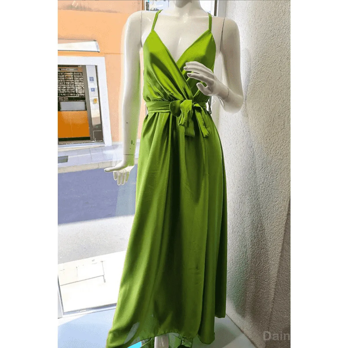 Elegant Green Satin Bridesmaid Dress