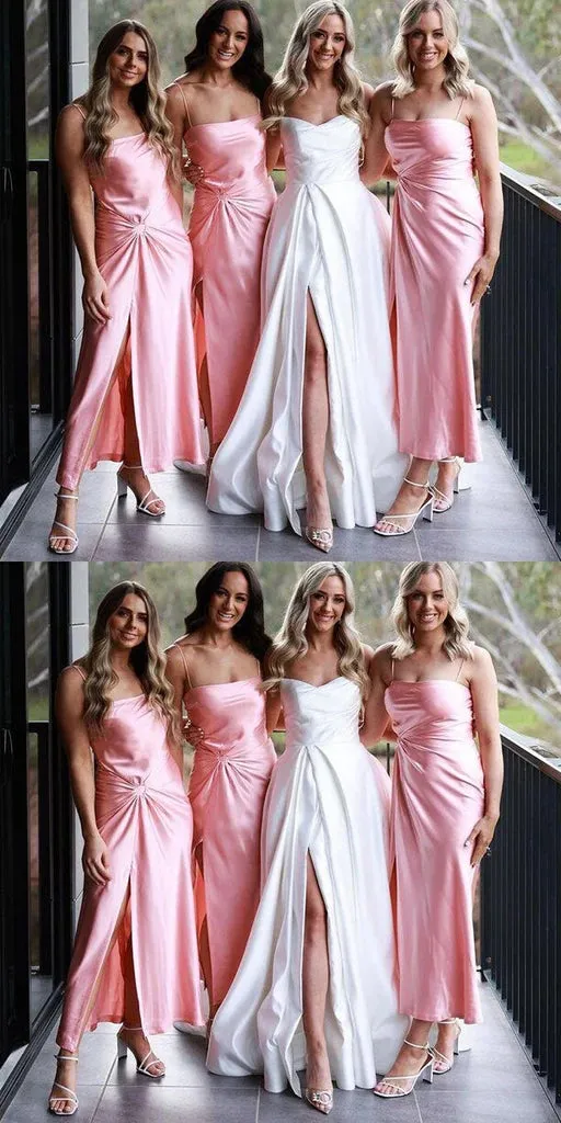 Long Satin Bridesmaid Dress BG743