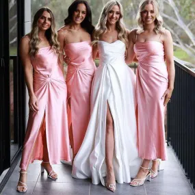 Long Satin Bridesmaid Dress BG743