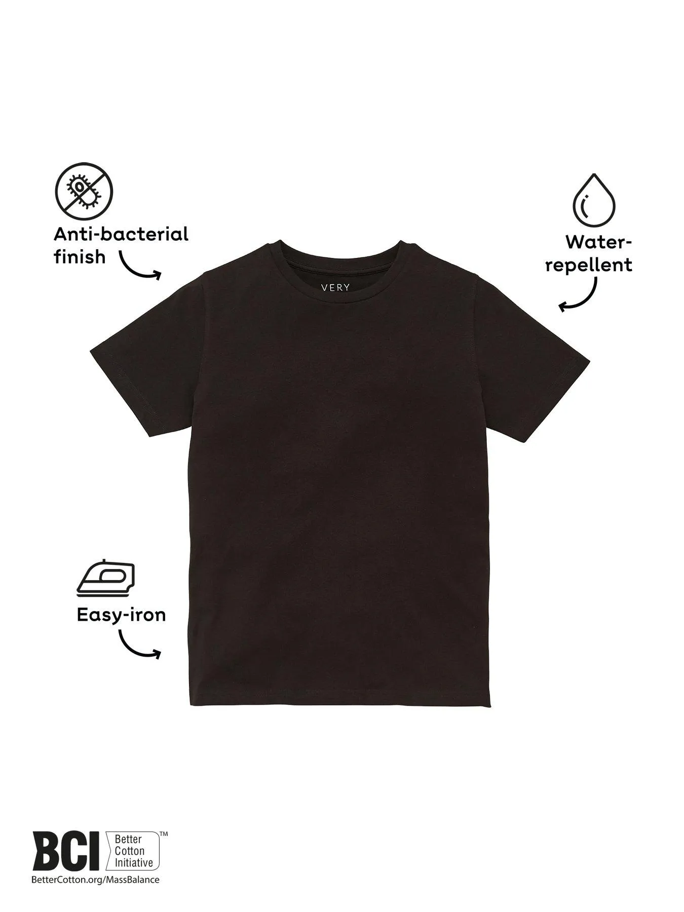 Everyday Unisex 3 Pack Sports School T-shirts - Black