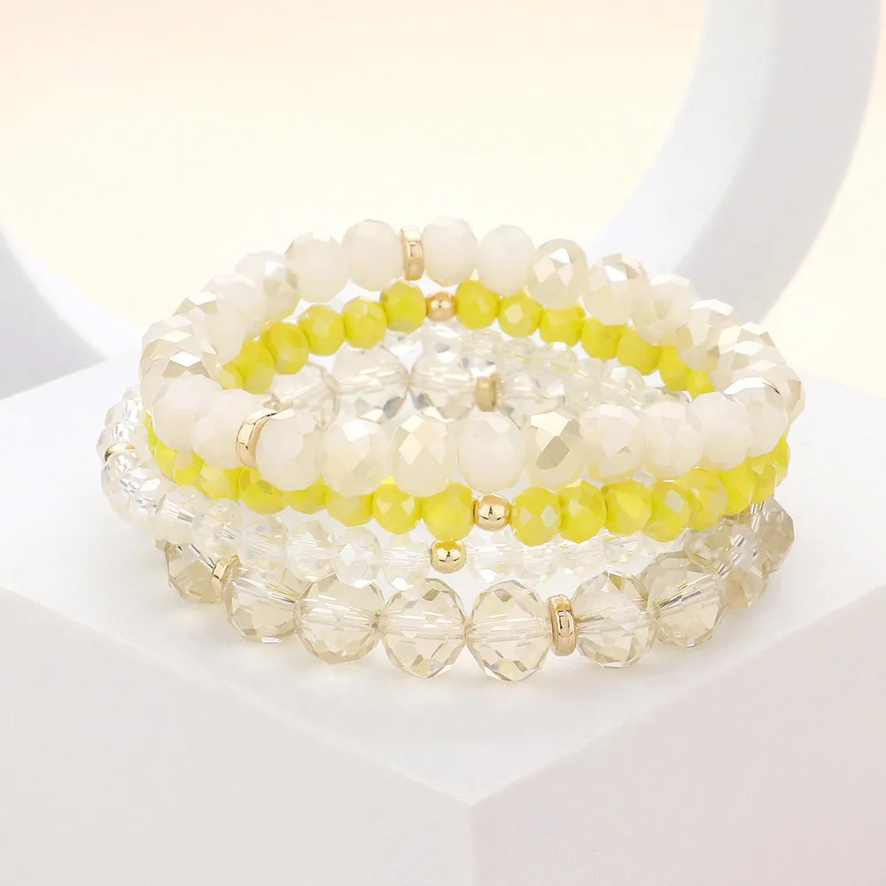 Faceted Beaded Stretch Bracelets