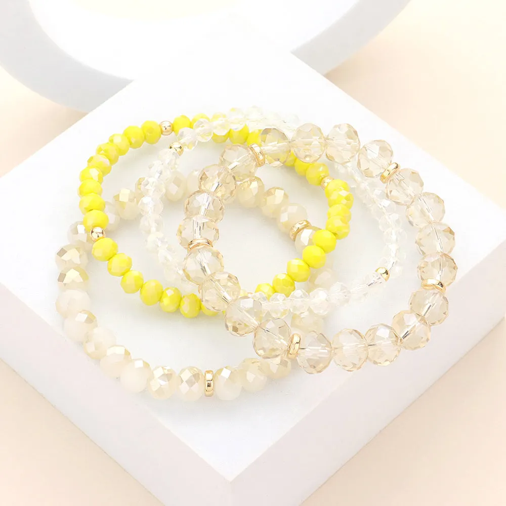 Faceted Beaded Stretch Bracelets