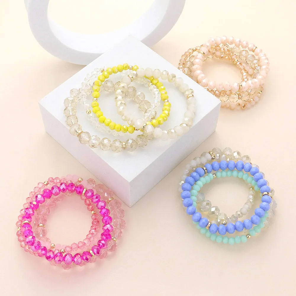 Faceted Beaded Stretch Bracelets