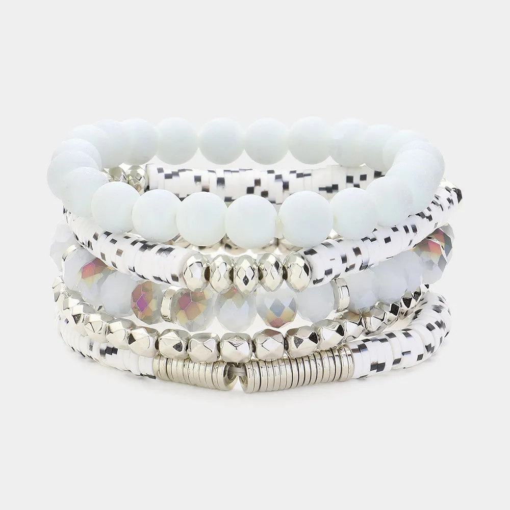 Multi Beaded Stretch Layered Bracelets