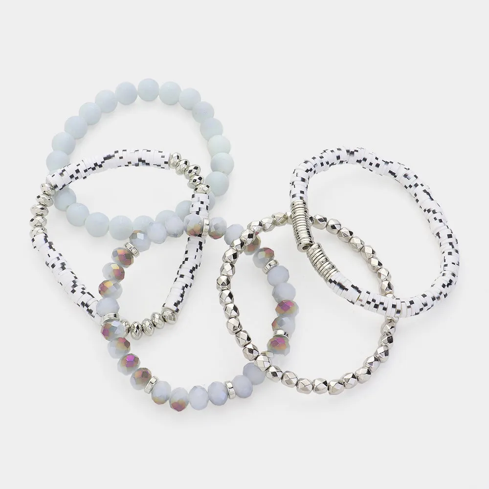 Multi Beaded Stretch Layered Bracelets