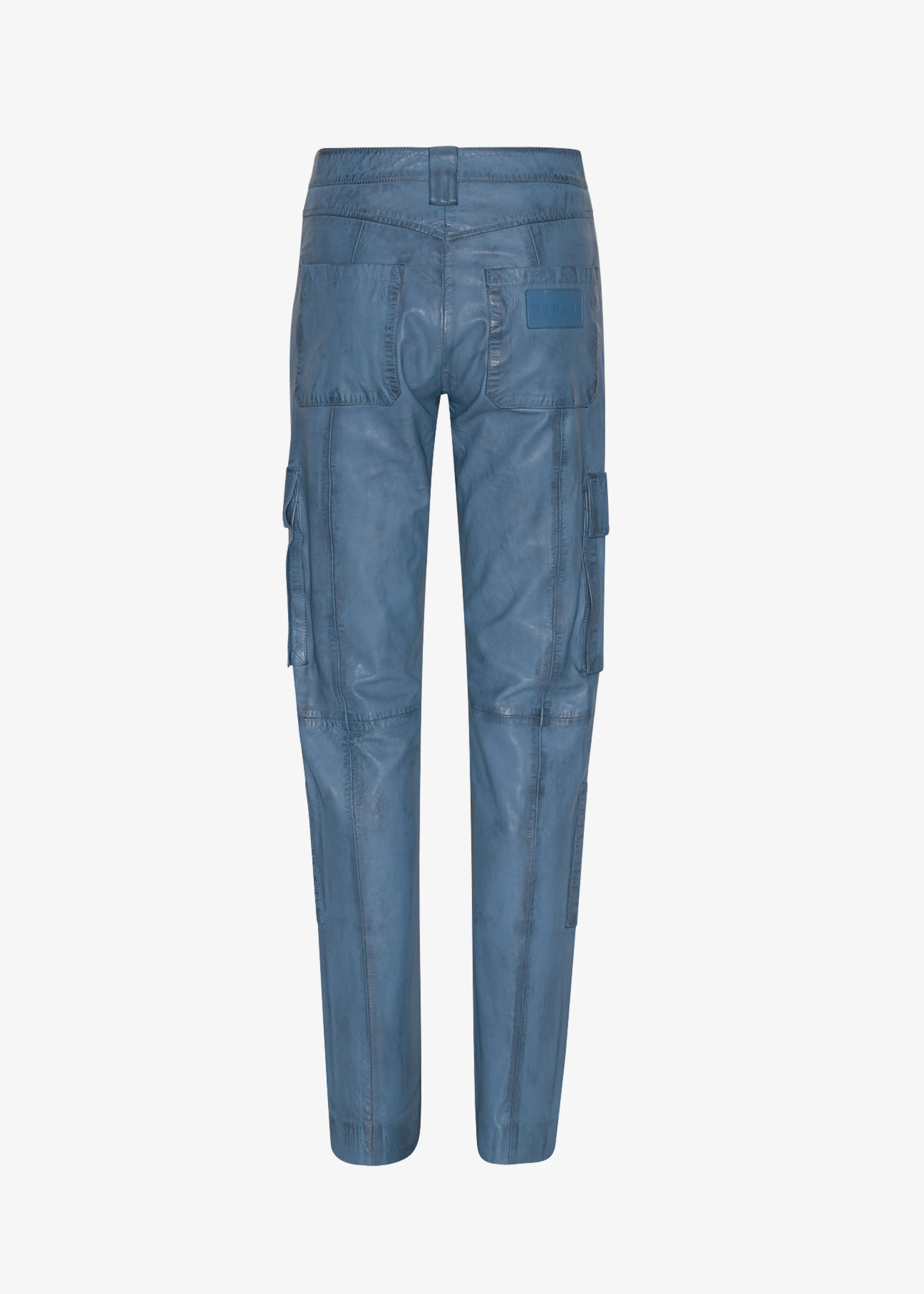 Fashionable Fitted Leather Pants - Coronet Blue