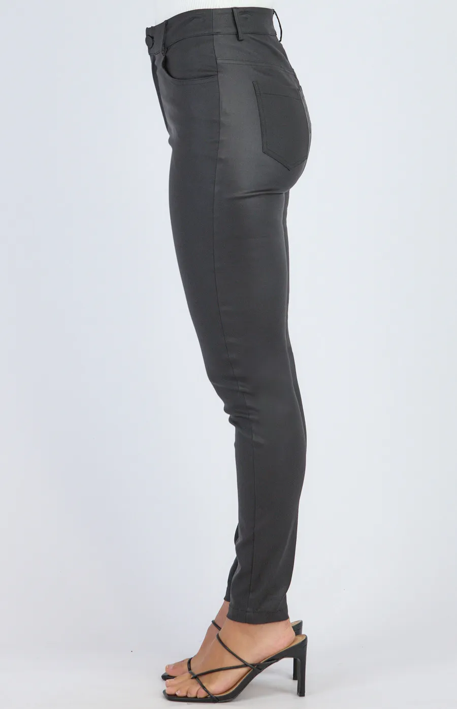 Faux Leather High Waisted Fitted Pants (SPA397A)