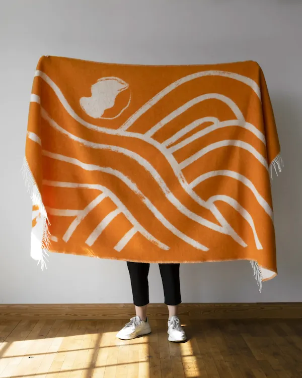 Fine Little Day Orange Wool Blanket