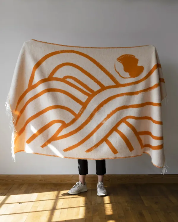 Fine Little Day Orange Wool Blanket