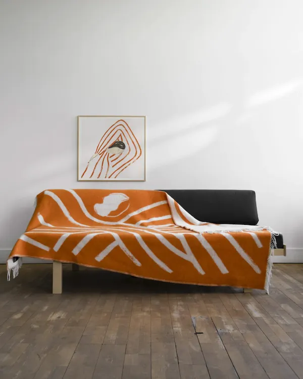 Fine Little Day Orange Wool Blanket