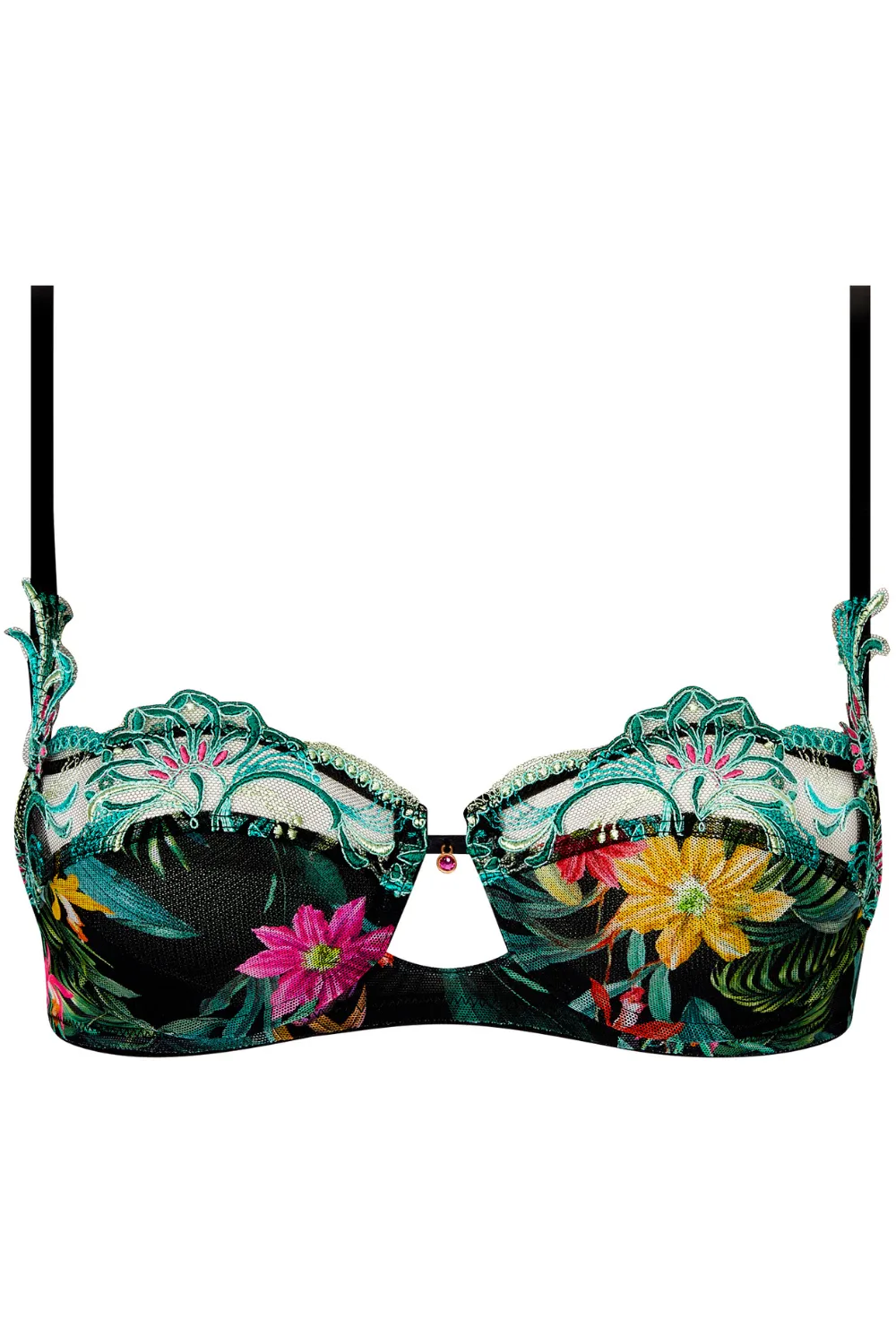 Stars Flowers Half Cup Bra