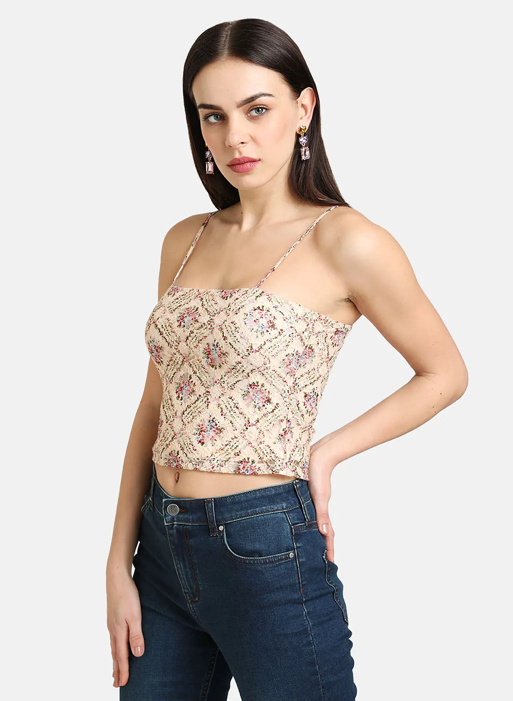 Feminine Floral Lace Top