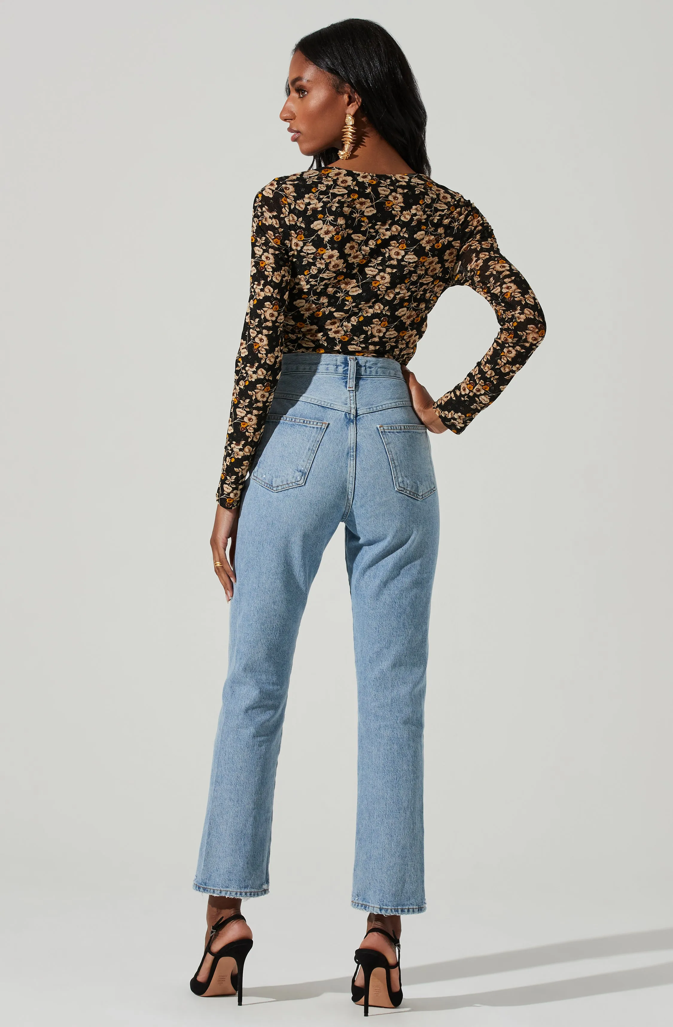 Floral Square Neck Top