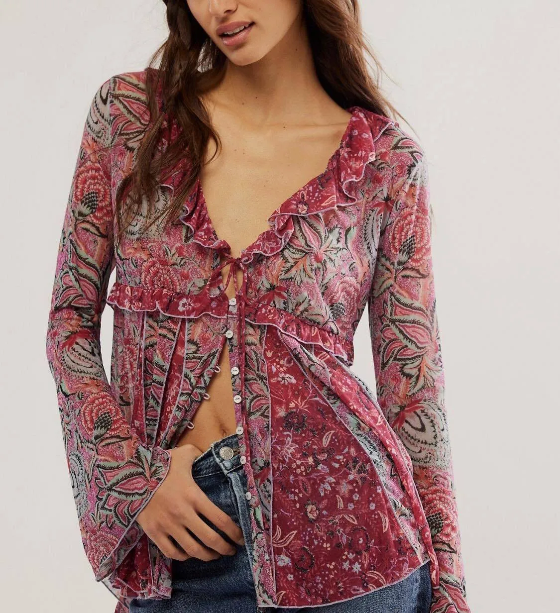 Floral Casual Style Shirts & Blouses