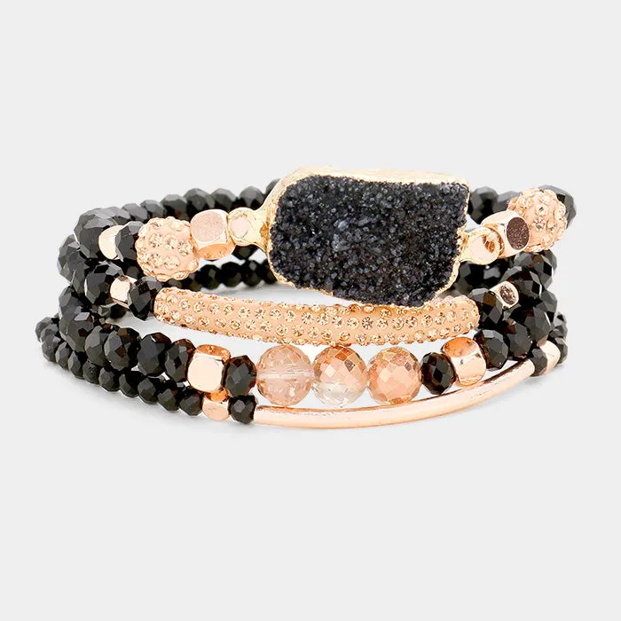 iLLASPARKZ Beaded Druzy Shamballa Stretch Bracelets