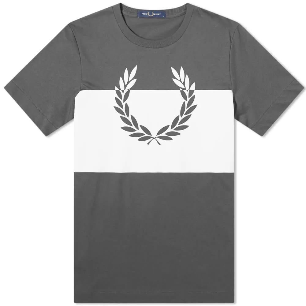 Fred Perry Gunmetal Printed Laurel Tee