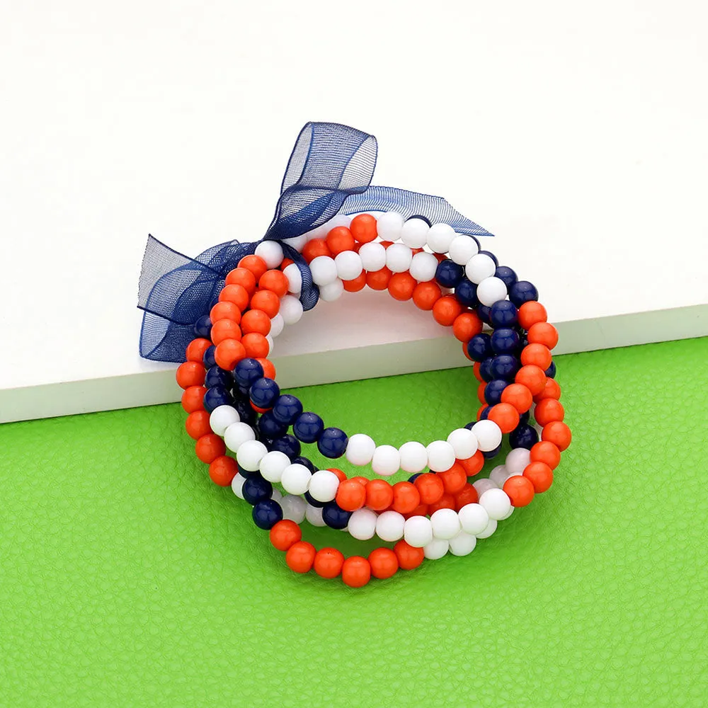 Game Day Beaded Stretch Bracelets