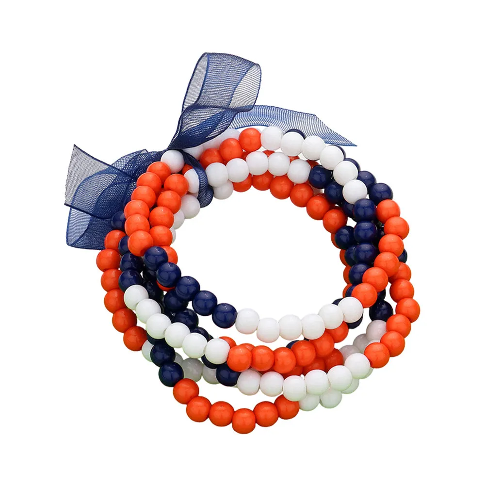 Game Day Beaded Stretch Bracelets