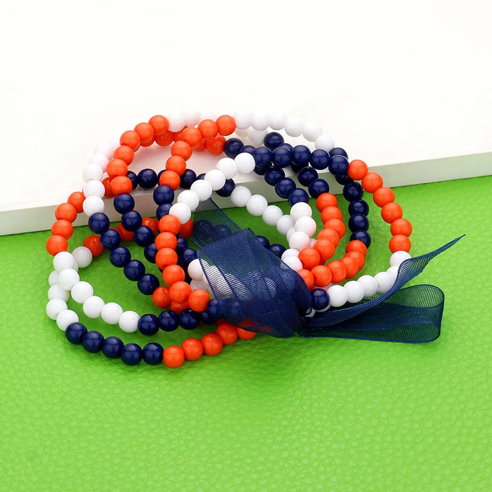 Game Day Beaded Stretch Bracelets