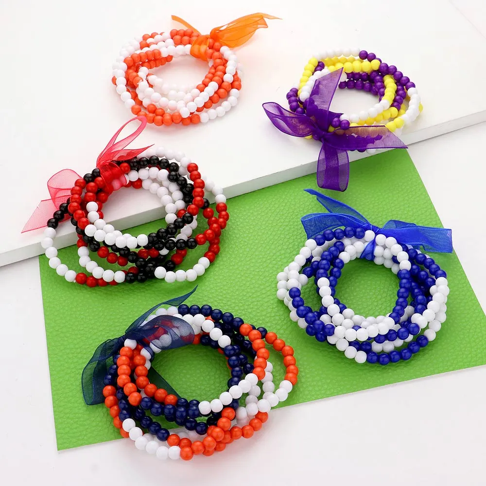 Game Day Beaded Stretch Bracelets