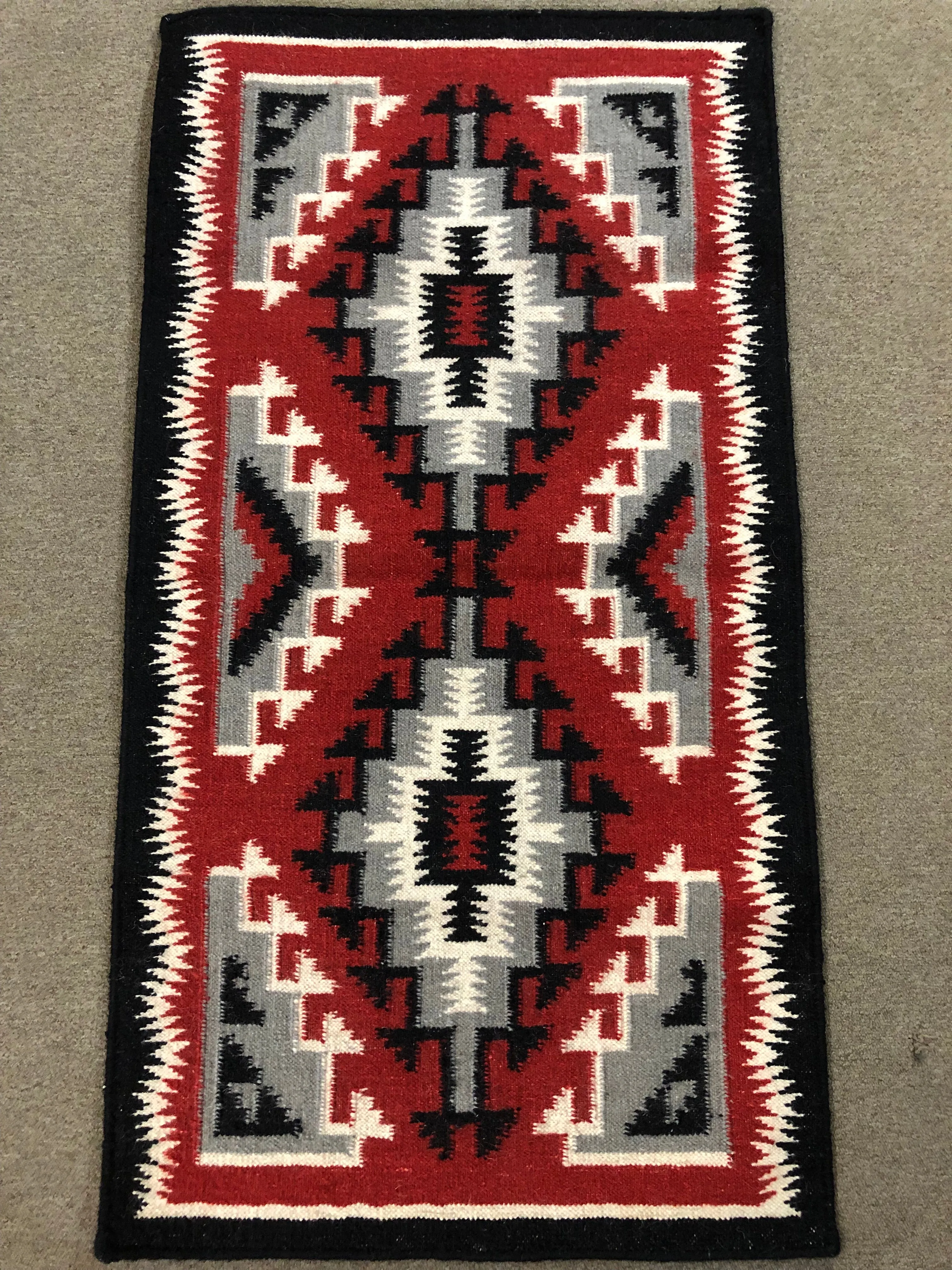 Handwoven Wool Rug inspired by Ganado Navajo Design #2119