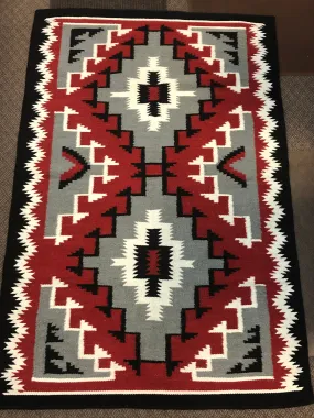 Handwoven Wool Rug inspired by Ganado Navajo Design #2119