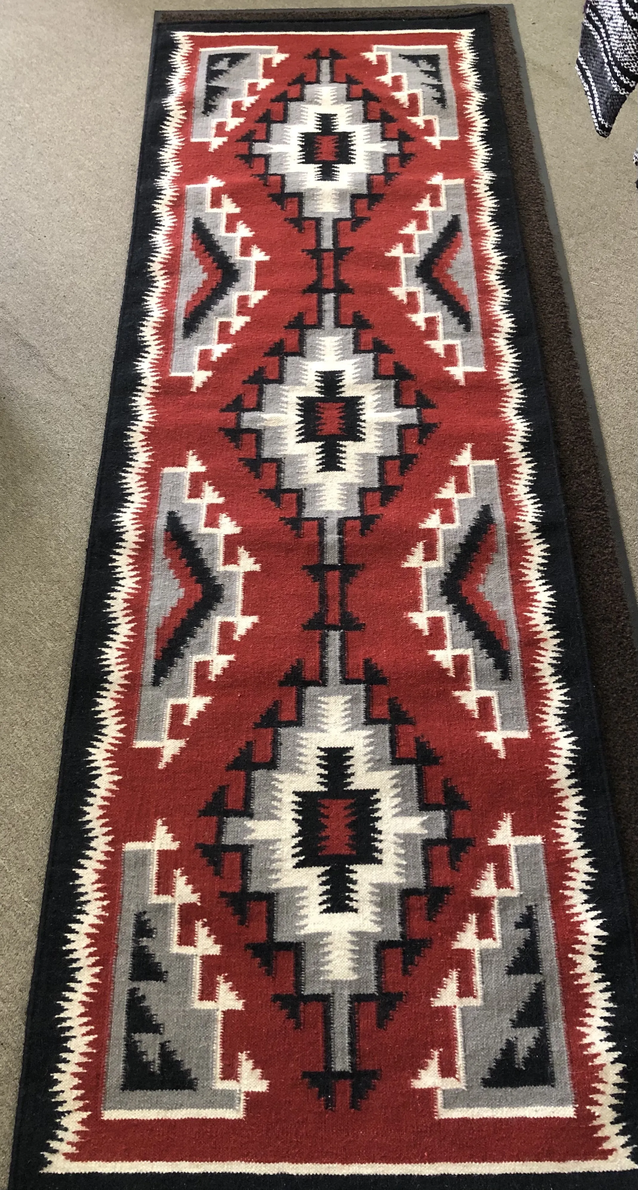 Handwoven Wool Rug inspired by Ganado Navajo Design #2119