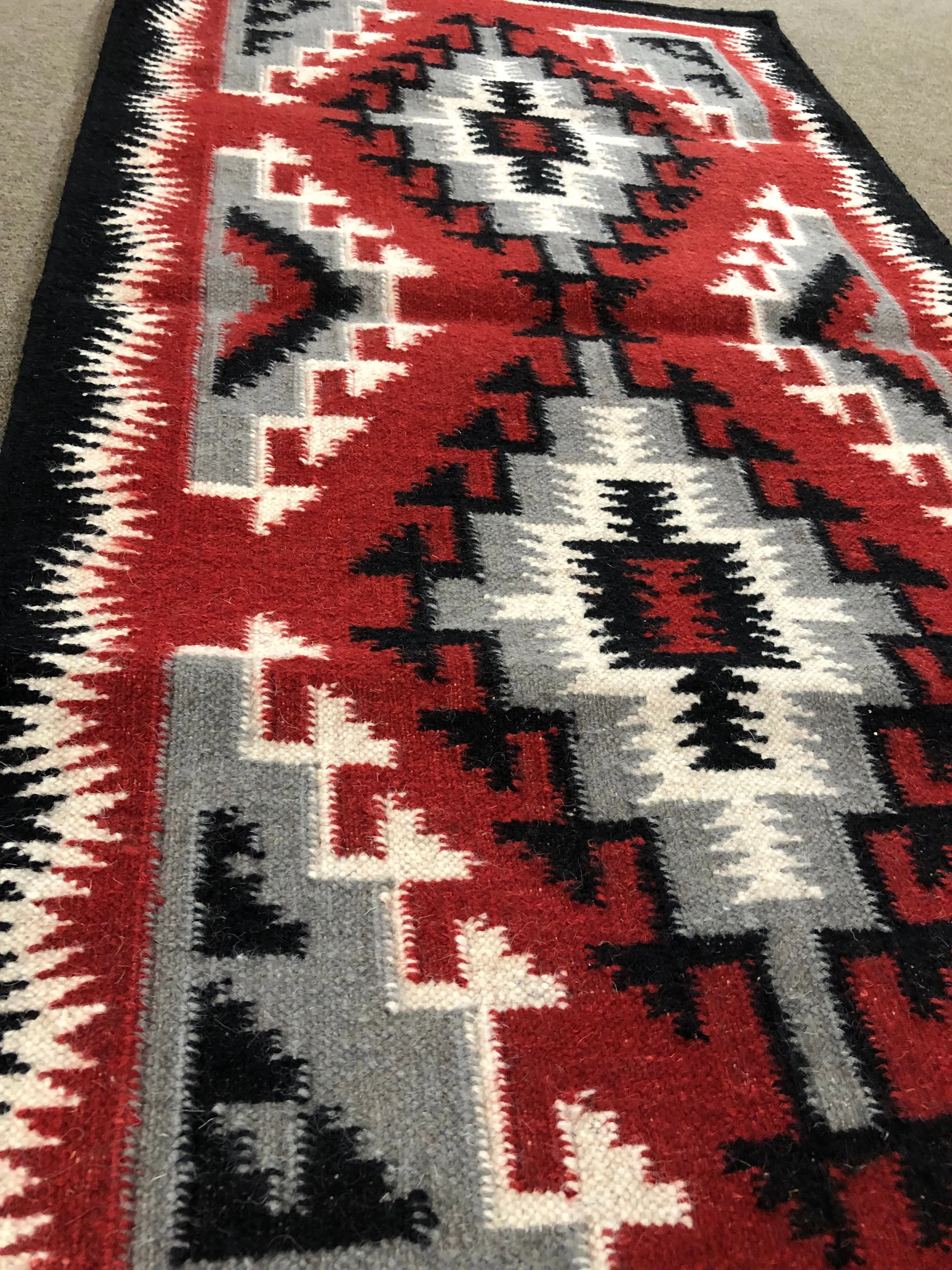 Handwoven Wool Rug inspired by Ganado Navajo Design #2119