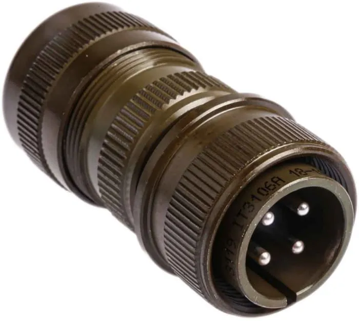 Glenair, Copper Alloy 4 Way Cable Mount MIL Spec Circular Connector Plug, Pin Contacts,Shell Size 18, MIL-DTL-5015