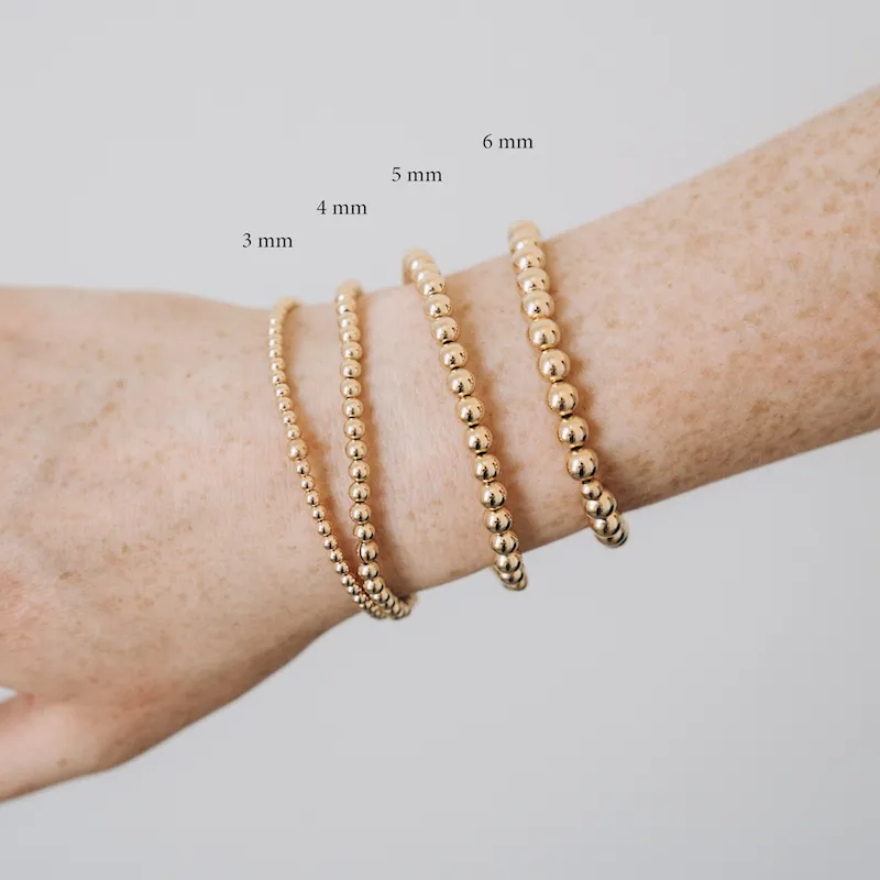 Gold Beaded Bracelets - 4 Sizes Available