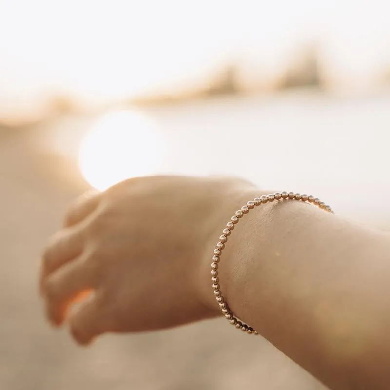 Gold Beaded Bracelets in 4 Different Sizes