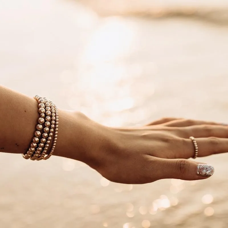 Gold Beaded Bracelets in 4 Different Sizes