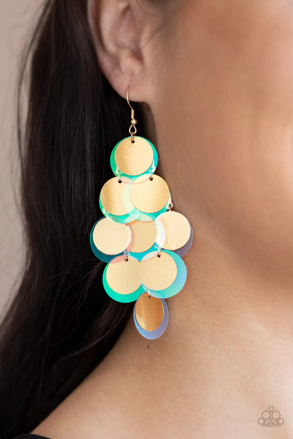 Gold Sequin Seeker Earrings