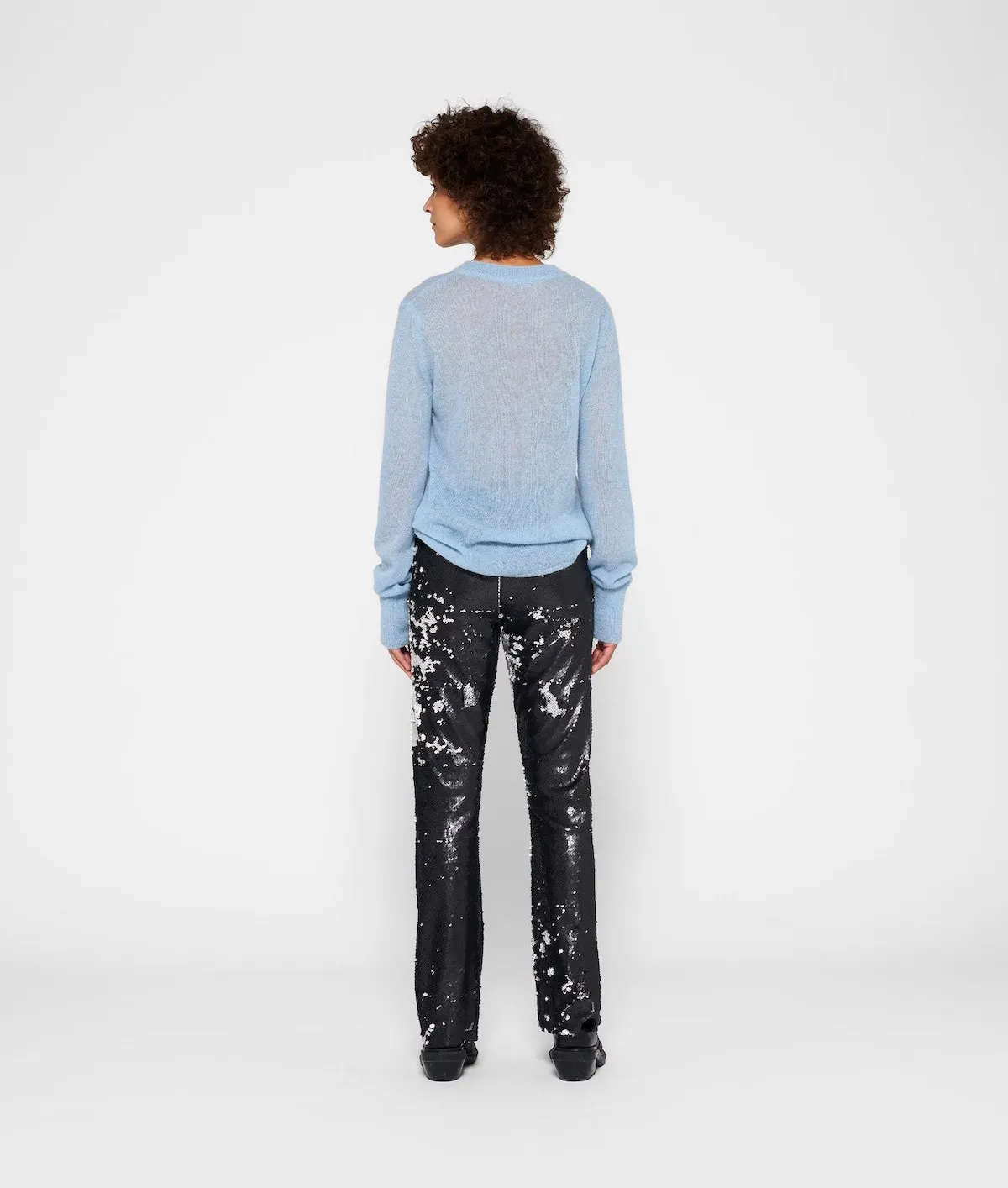 Gray Sequin Fitted Pants by 10DAYS