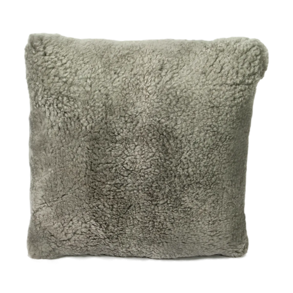 Grey Short Pile Sheepskin Square Cushion - Grey