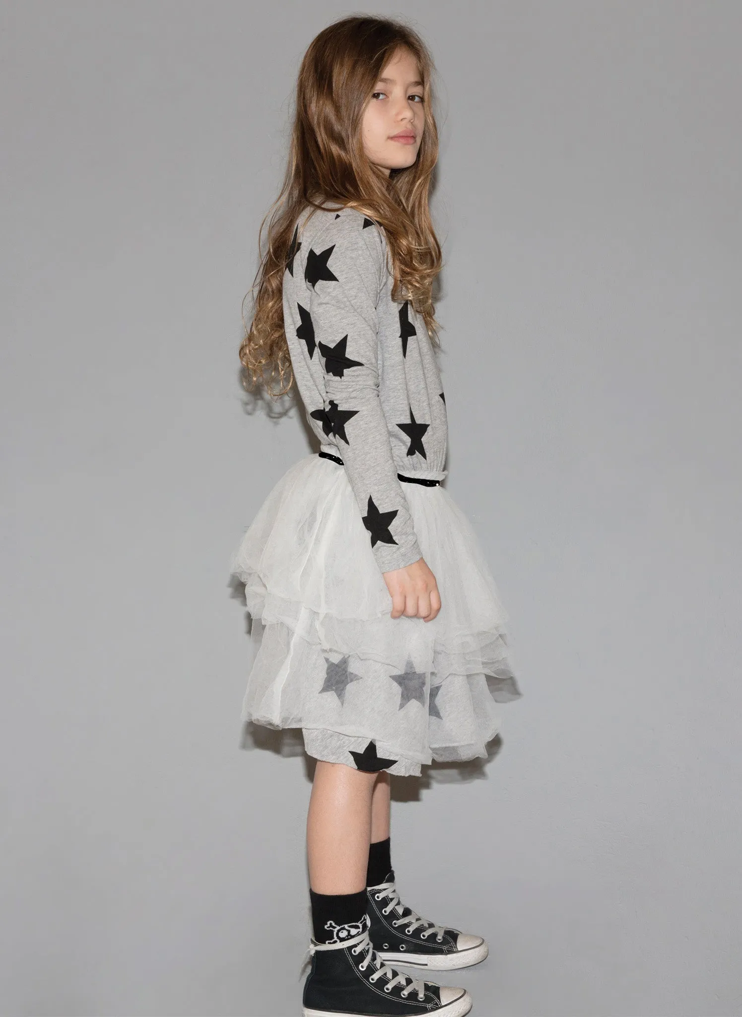 Heather Grey Star Tulle Dress by Nununu