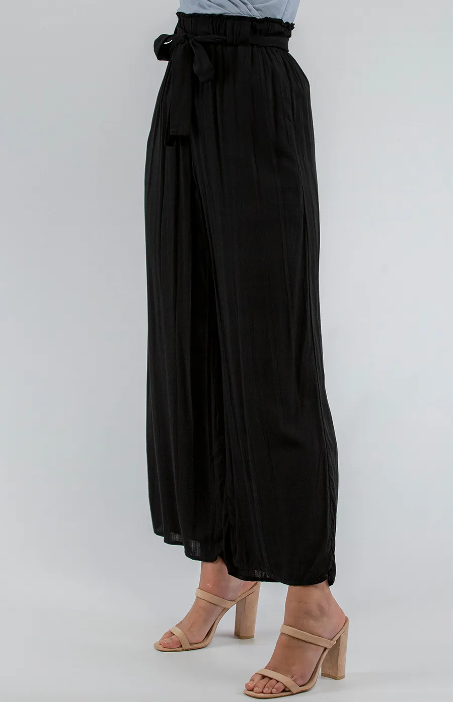 High Waisted Cotton Pleated Pants