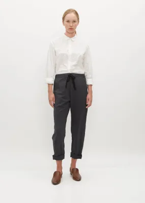 Houndstooth Twill Pants with Cuffs