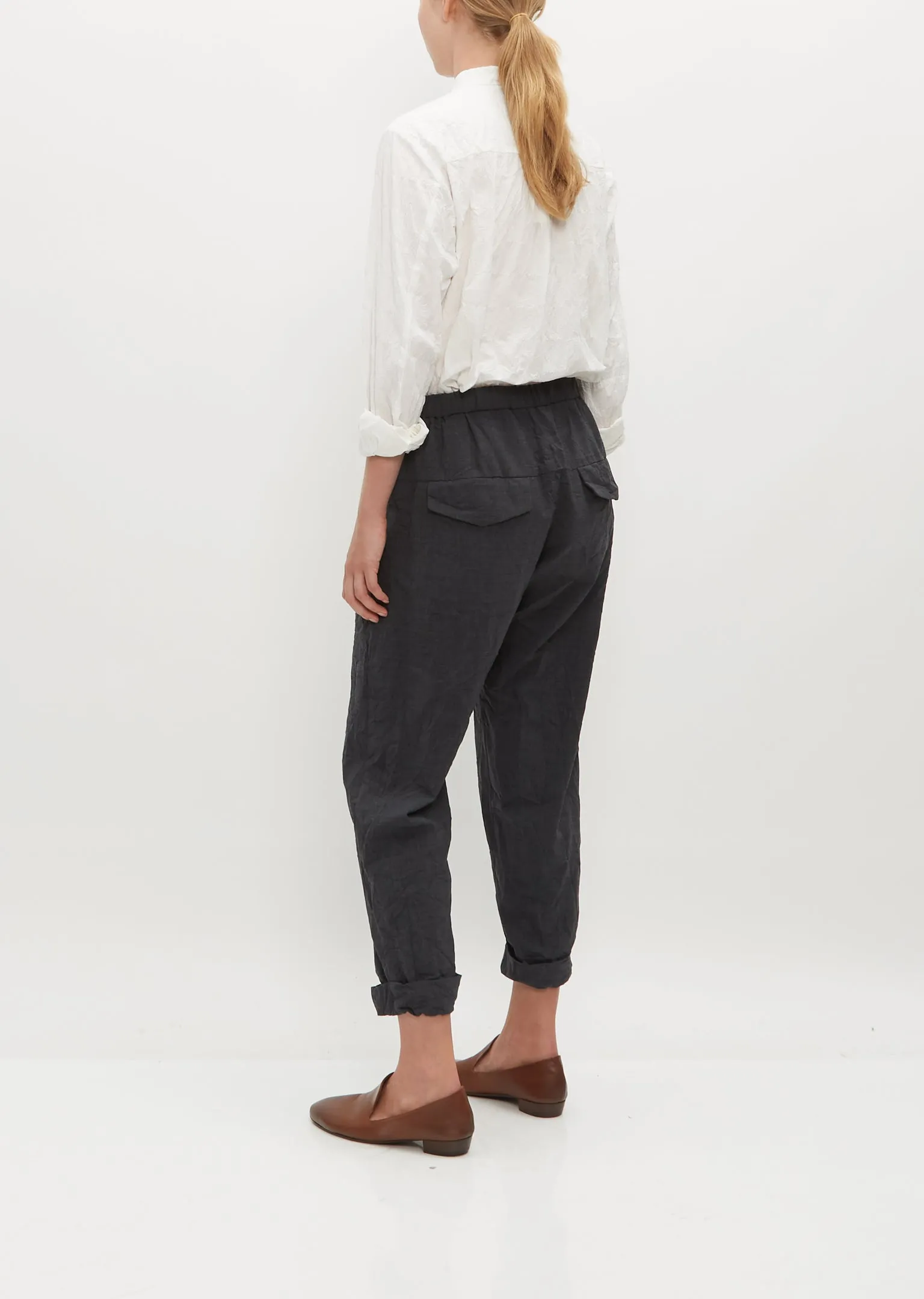 Houndstooth Twill Pants with Cuffs