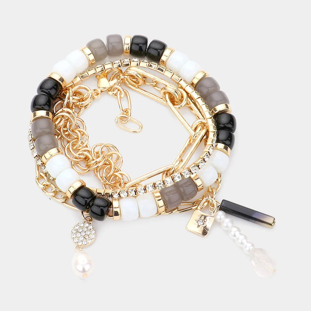 iLLASPARKZ 3PCS Tassel Beaded Bracelets