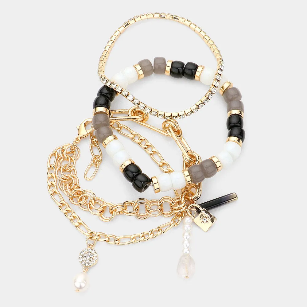 iLLASPARKZ 3PCS Tassel Beaded Bracelets