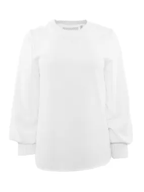 Ivory Pleated Neck Blouse